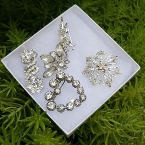 💗 Vintage Rhinestone Crystal Pins Brooches & Barrett
